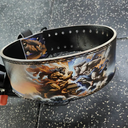 "War of Gods" Weightlifting Belt - Vibrant Mythological Design