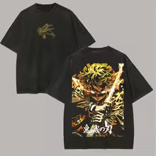 Demon Slayer Agatsuma Zenitsu Over Sizes T-Shirt Men Washed Cotton