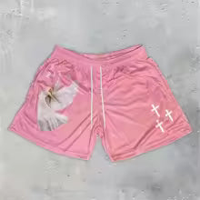 Angel Cross Gym Shorts with Pockets