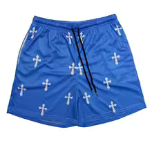 Angel Cross Gym Shorts with Pockets