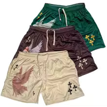 Angel Cross Gym Shorts with Pockets