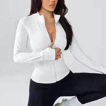 Yoga wear women's spring and summer stand-up collar zipper jacket slimming sun-protective long-sleeved high-end running and f