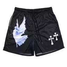 Angel Cross Gym Shorts with Pockets