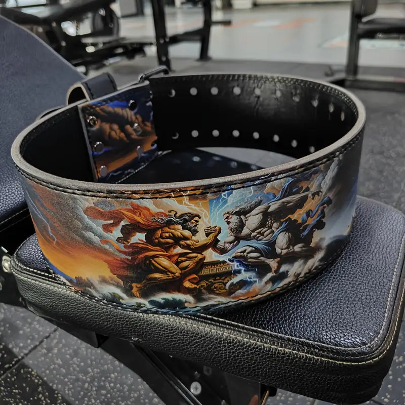 "War of Gods" Weightlifting Belt - Vibrant Mythological Design